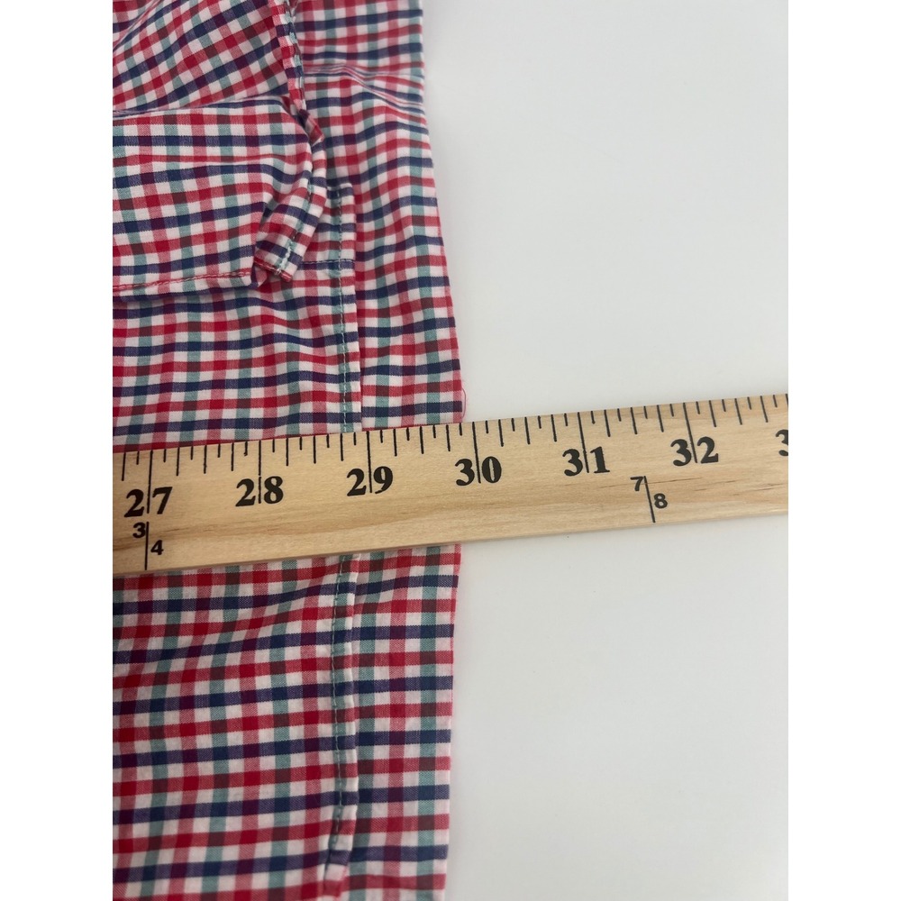 Steven Alan Mens XL Gingham Check Button Down Shirt Red Navy Blue Long Sleeve - Picture 6 of 6
